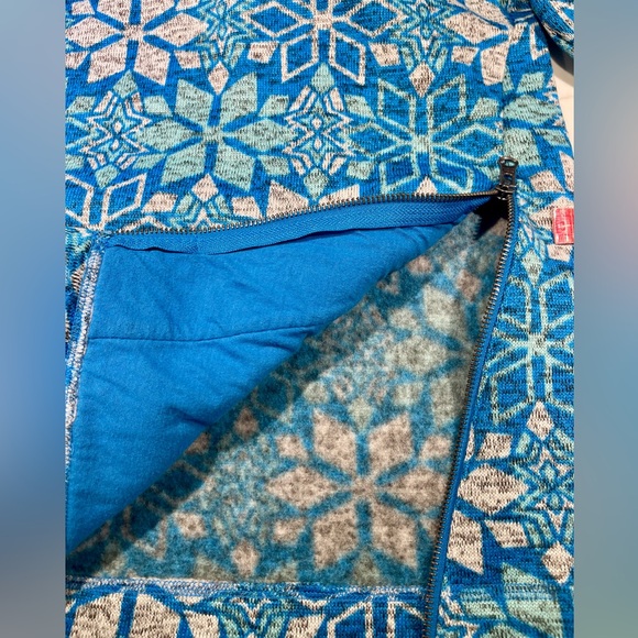 TALBOT Fleece Hoodie, Long Sleeve, Blue/Turquoise Size L - Picture 13 of 13